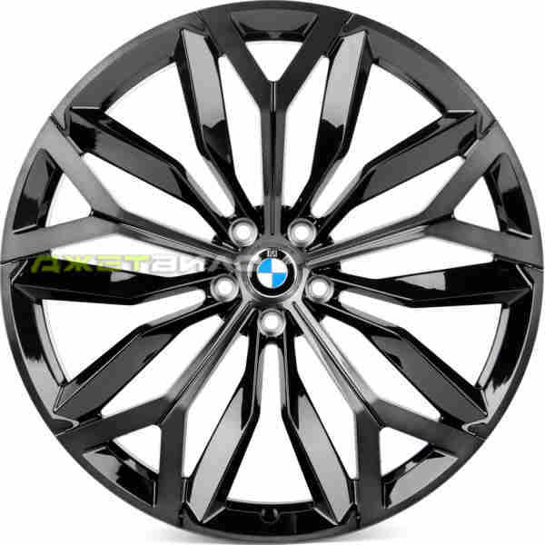 Кованый диск SKILL SL879-CS428 R21 9.5J 5x112 ET36 DIA 66.6 чёрный глянцевый + полированные спицы + лак SK51